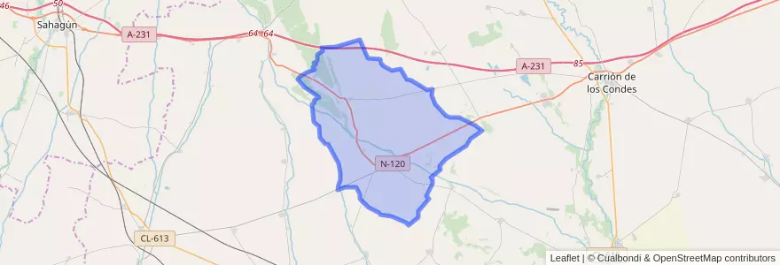 Mapa de ubicacion de Cervatos de la Cueza.