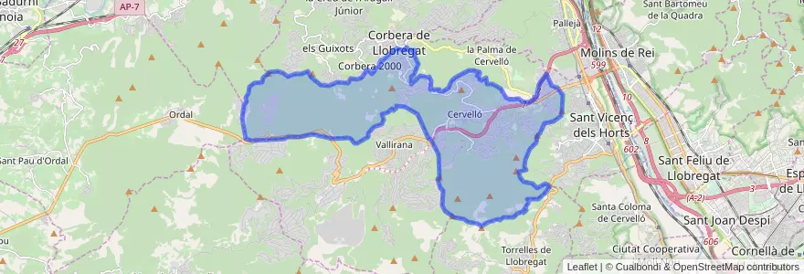 Mapa de ubicacion de Cervelló.