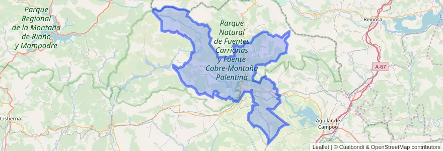 Mapa de ubicacion de Cervera de Pisuerga.