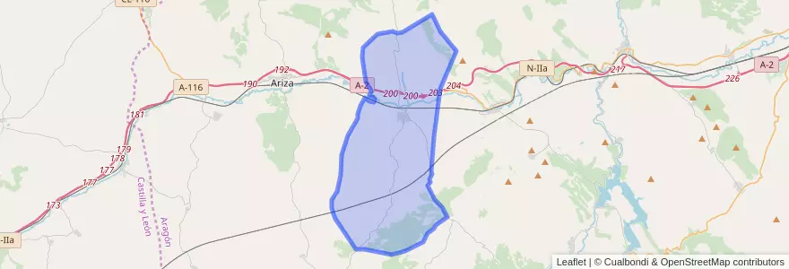 Mapa de ubicacion de Cetina.