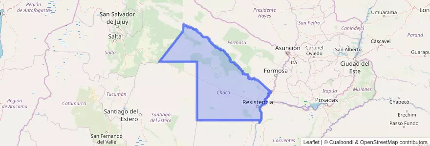 Mapa de ubicacion de Chaco.