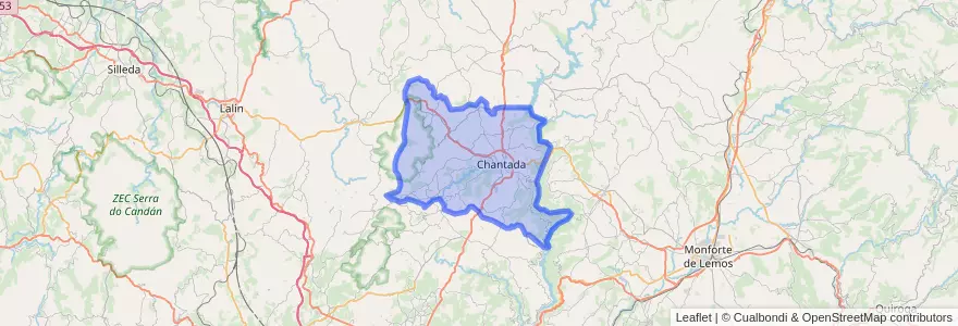Mapa de ubicacion de Chantada.