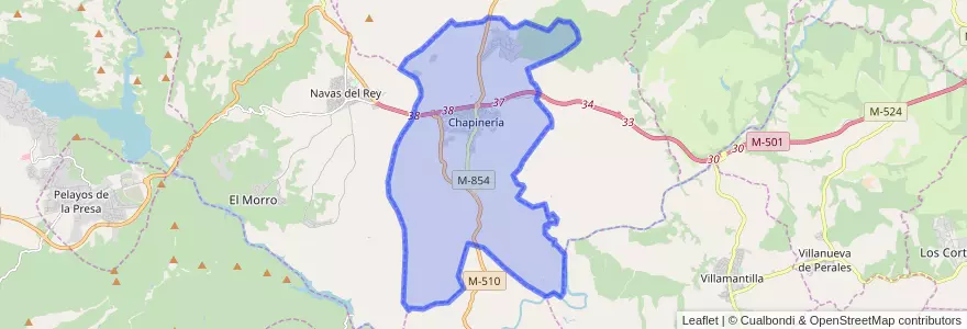 Mapa de ubicacion de Chapinería.