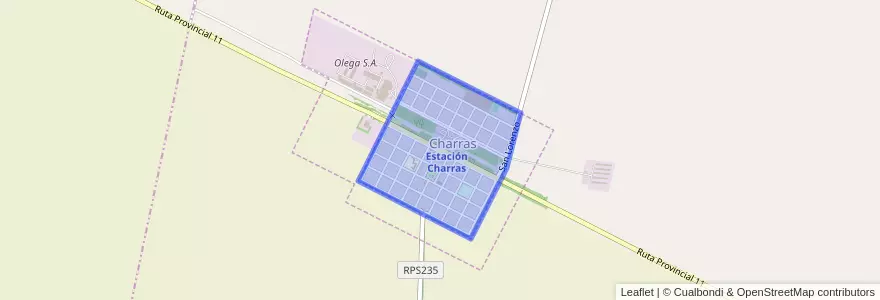 Mapa de ubicacion de Charras.