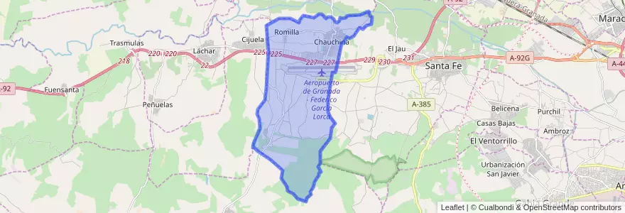 Mapa de ubicacion de Chauchina.