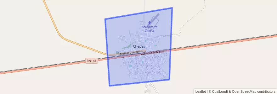 Mapa de ubicacion de Chepes.