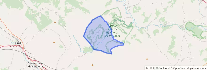 Mapa de ubicacion de Chera.