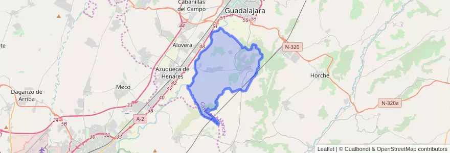 Mapa de ubicacion de Chiloeches.