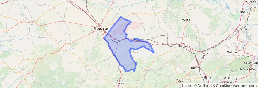 Mapa de ubicacion de Chinchilla de Monte-Aragón.