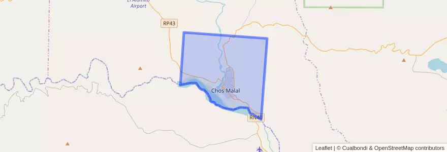 Mapa de ubicacion de Chos Malal.
