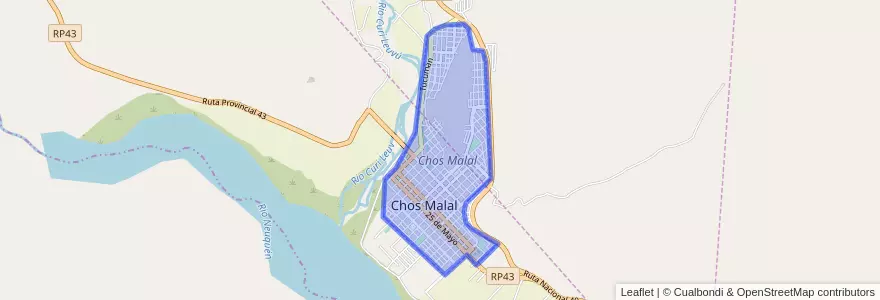 Mapa de ubicacion de Chos Malal.