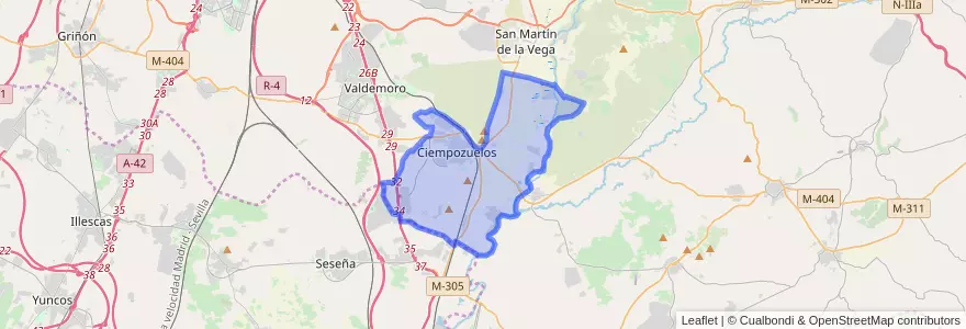 Mapa de ubicacion de Ciempozuelos.