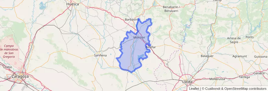 Mapa de ubicacion de Cinca Medio.