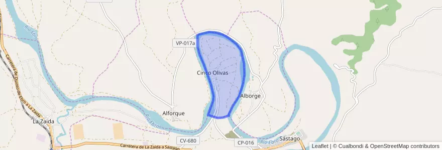 Mapa de ubicacion de Cinco Olivas.