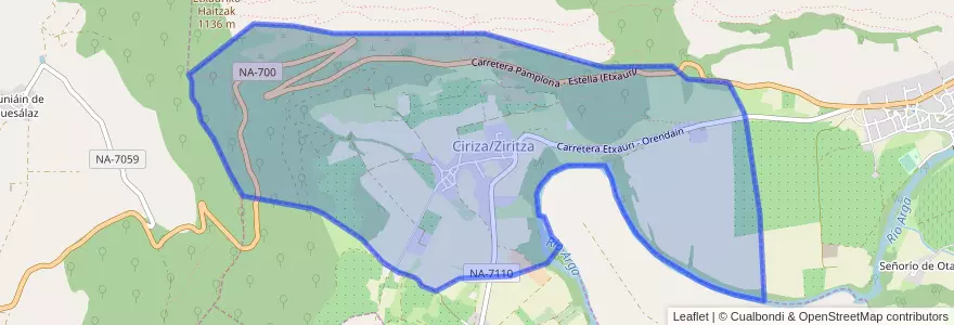 Mapa de ubicacion de Ciriza.
