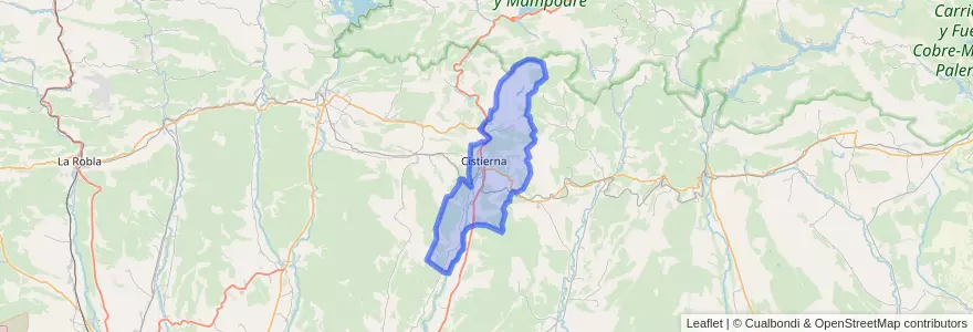 Mapa de ubicacion de Cistierna.