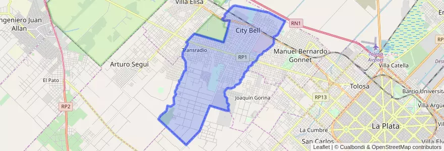 Mapa de ubicacion de City Bell.