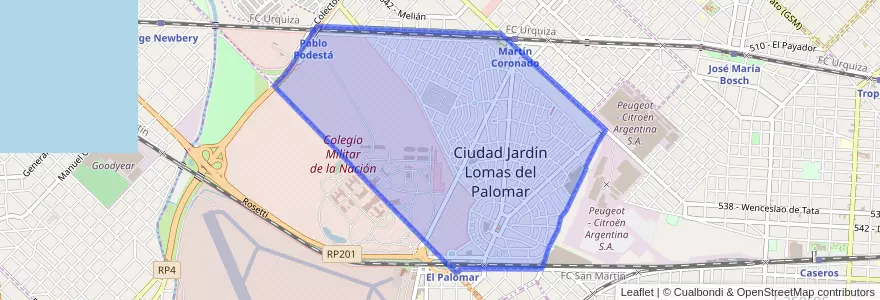 Mapa de ubicacion de Ciudad Jardín Lomas del Palomar.