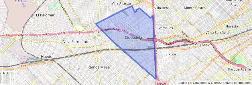 Mapa de ubicacion de Ciudadela.