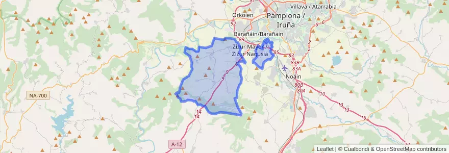 Mapa de ubicacion de Cizur.