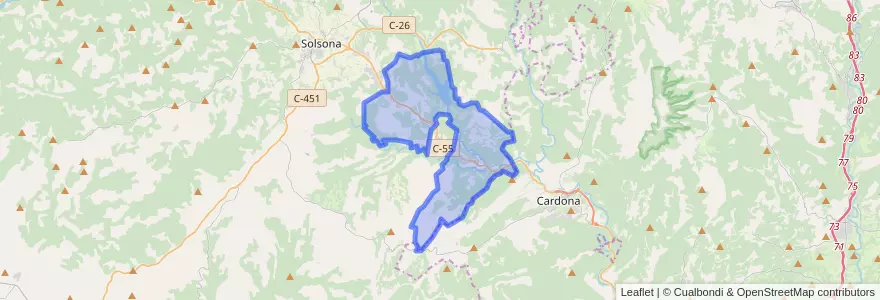 Mapa de ubicacion de Clariana de Cardener.