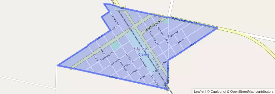 Mapa de ubicacion de Clarke.