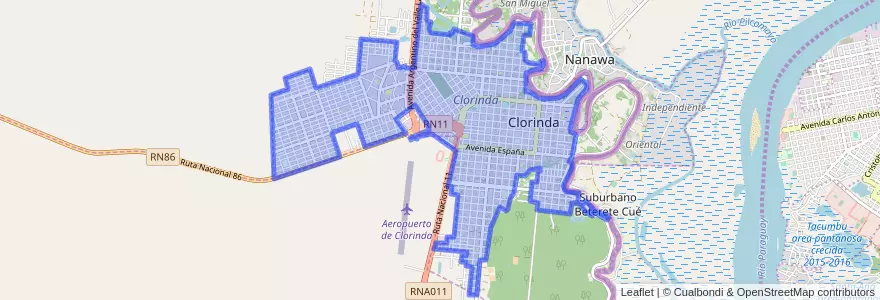 Mapa de ubicacion de Clorinda.
