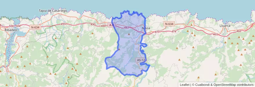 Mapa de ubicacion de Coaña.