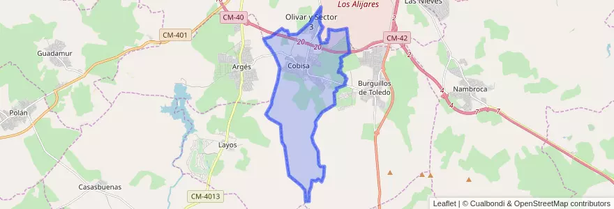 Mapa de ubicacion de Cobisa.