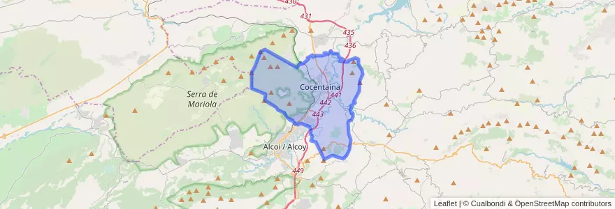 Mapa de ubicacion de Cocentaina.