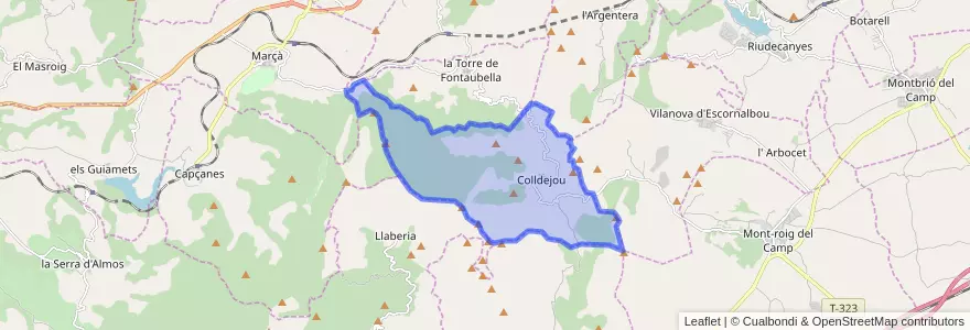 Mapa de ubicacion de Colldejou.