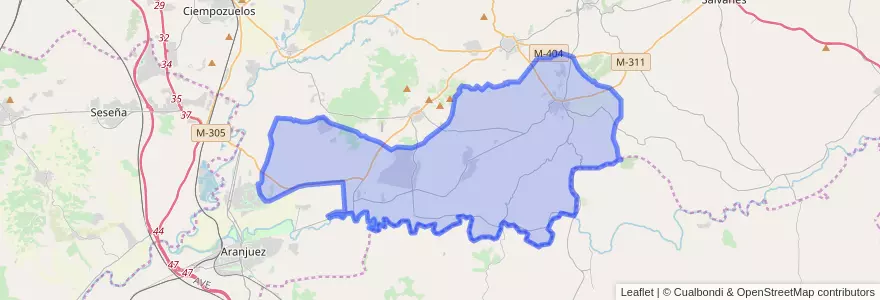 Mapa de ubicacion de Colmenar de Oreja.