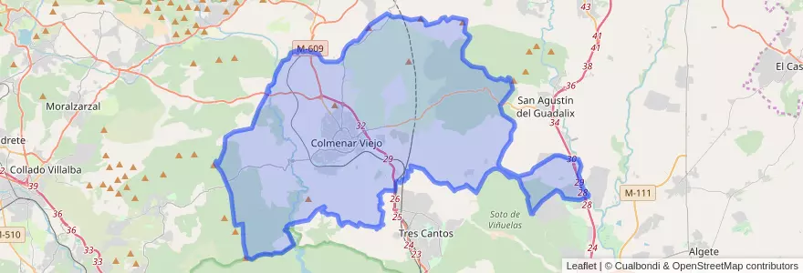 Mapa de ubicacion de Colmenar Viejo.