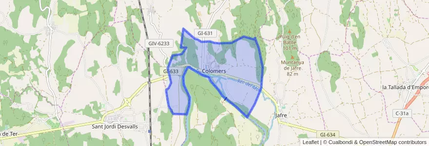 Mapa de ubicacion de Colomers.