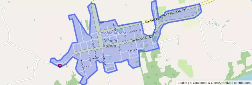 Mapa de ubicacion de Colonia Aurora.