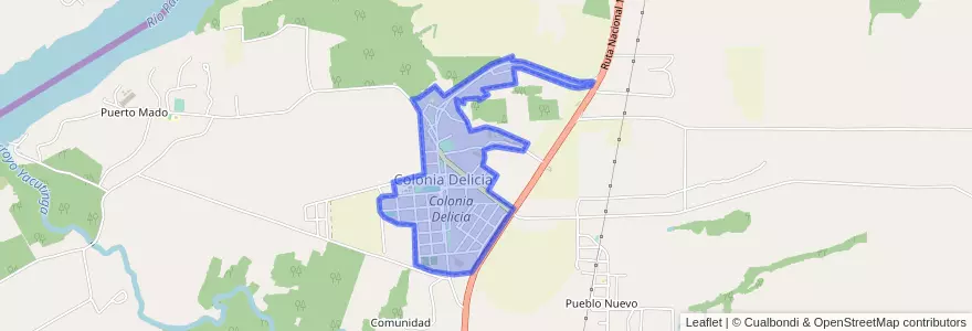 Mapa de ubicacion de Colonia Delicia.