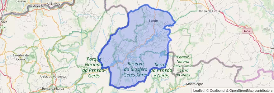 Mapa de ubicacion de A Baixa Limia.