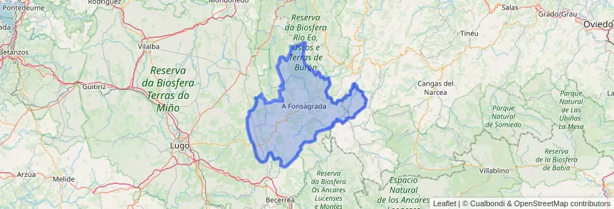 Mapa de ubicacion de A Fonsagrada.