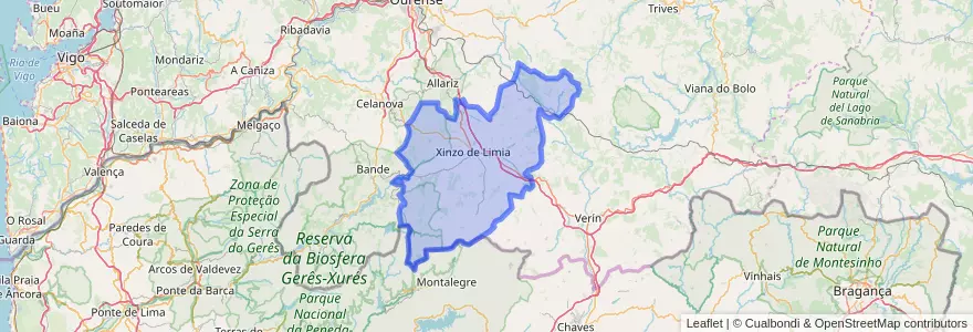 Mapa de ubicacion de A Limia.