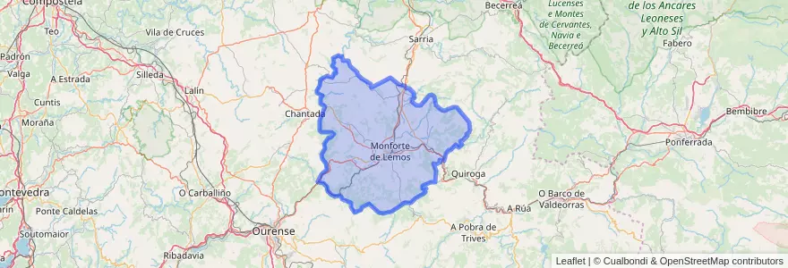 Mapa de ubicacion de Terra de Lemos.