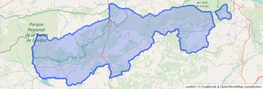 Mapa de ubicacion de Valle del Tiétar.