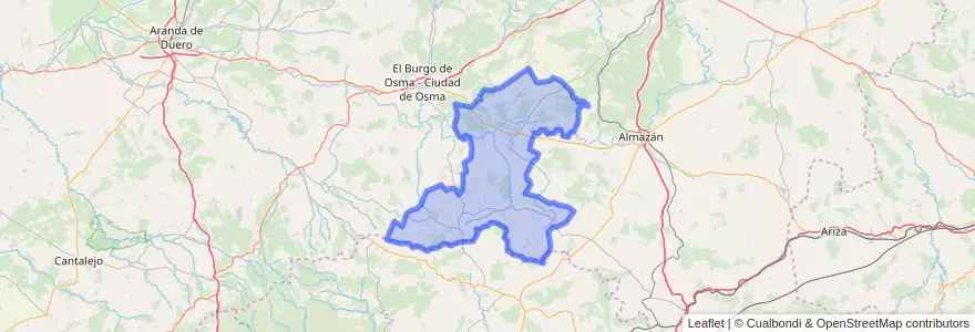 Mapa de ubicacion de Comarca de Berlanga.