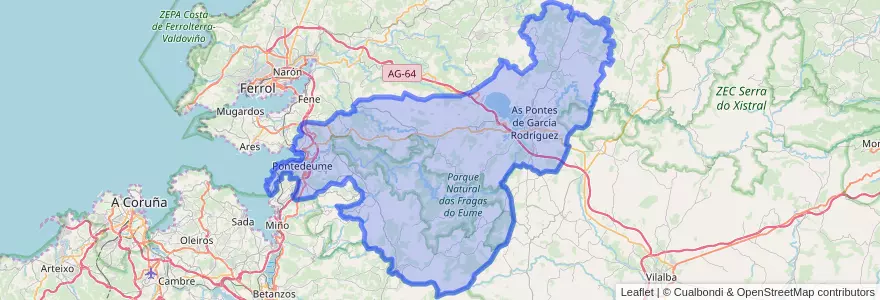 Mapa de ubicacion de O Eume.