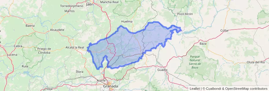 Mapa de ubicacion de Comarca de Los Montes.