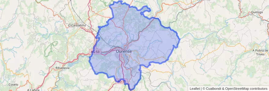 Mapa de ubicacion de Ourense.