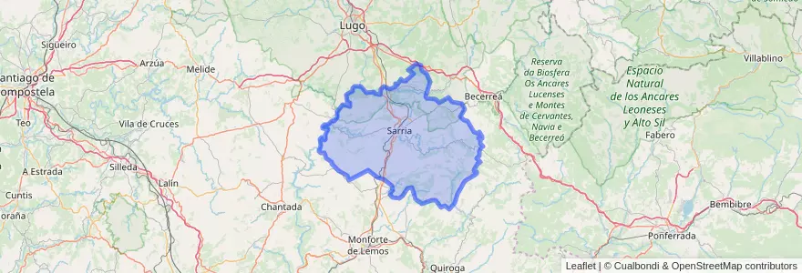 Mapa de ubicacion de Sarria.