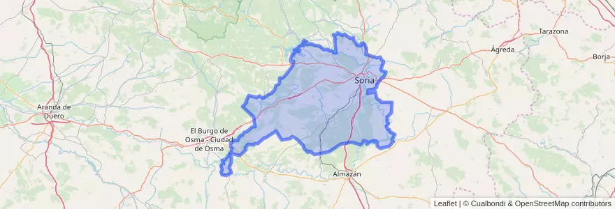 Mapa de ubicacion de Comarca de Soria.