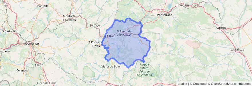 Mapa de ubicacion de Valdeorras.