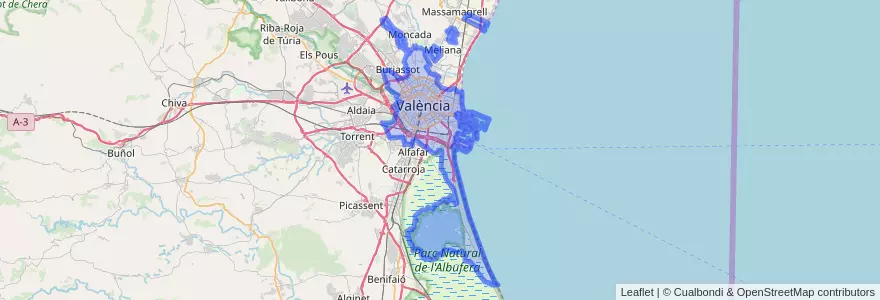 Mapa de ubicacion de Comarca de València.