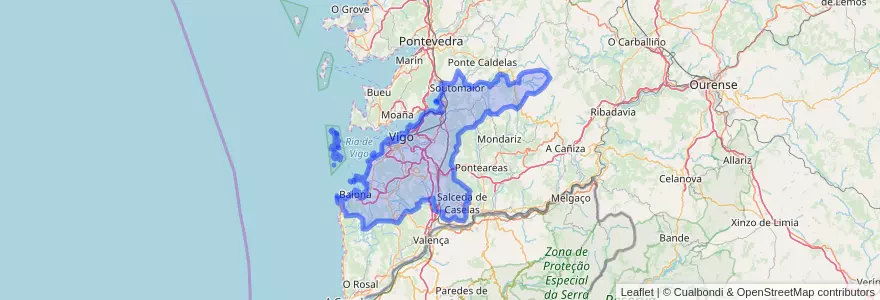 Mapa de ubicacion de Vigo.